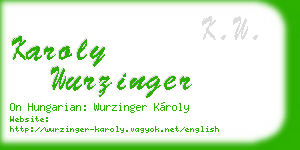 karoly wurzinger business card